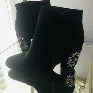 Bejeweled heel Ankle Booties - 8